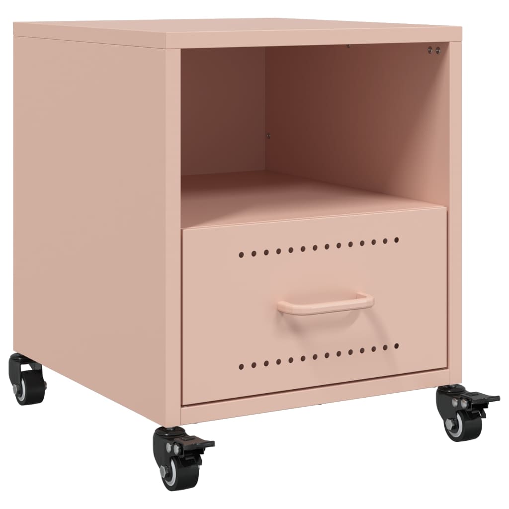 Comodini 2 pz Rosa 36x39x43,5 cm in Acciaio 846707