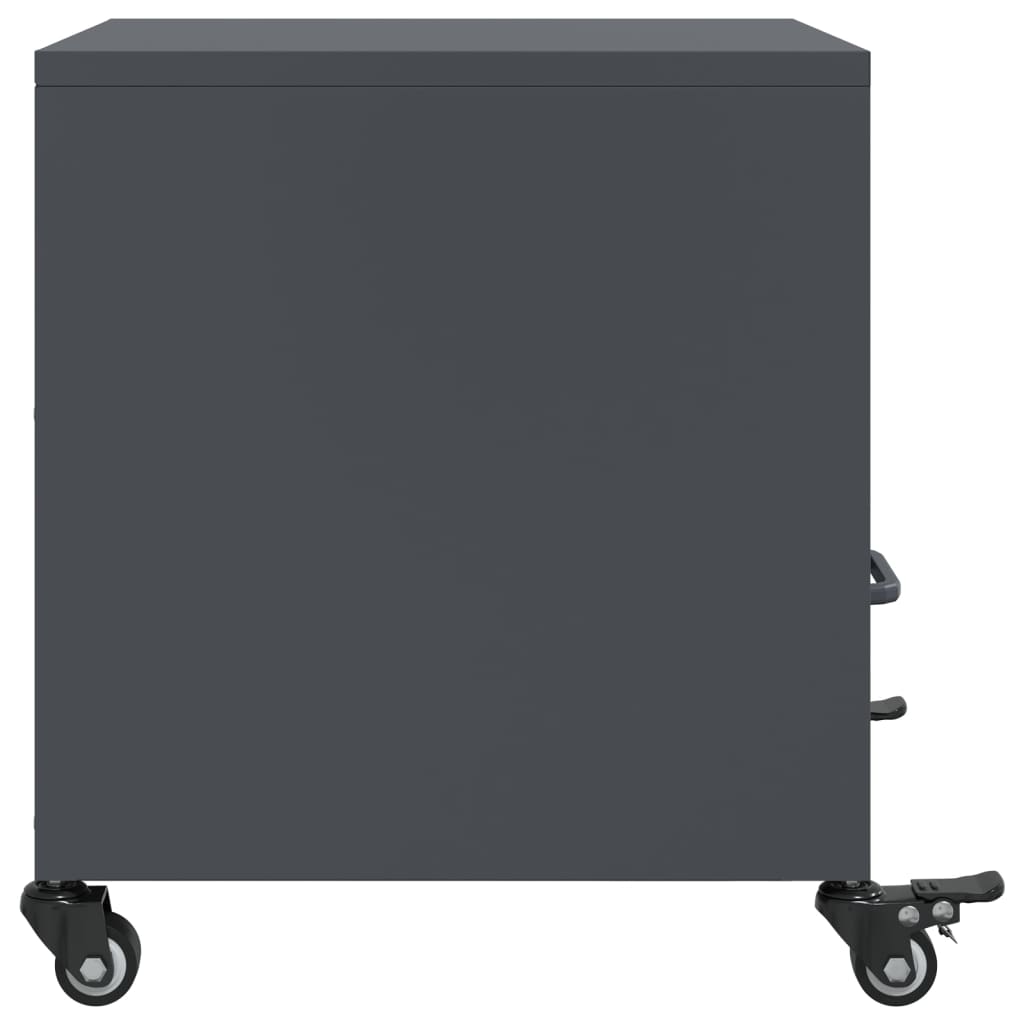 Comodino Antracite 36x39x43,5 cm in Acciaio 846708