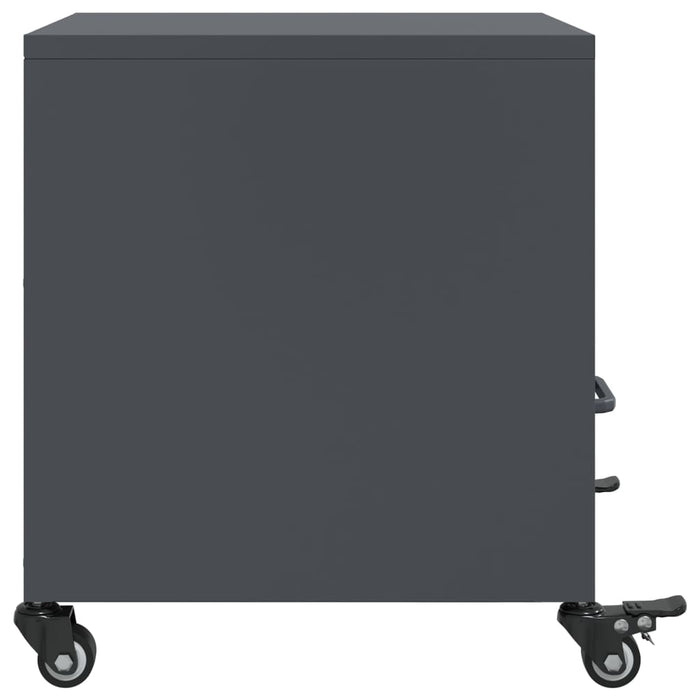 Comodino Antracite 36x39x43,5 cm in Acciaio 846708