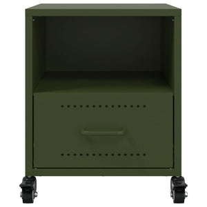 vidaXL Comodino Verde Oliva 36x39x43,5 cm in Acciaio