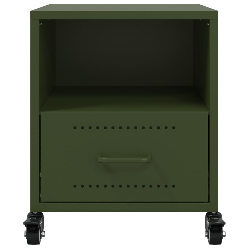 Comodini 2 pz Verde Oliva 36x39x43,5 cm in Acciaio 846713