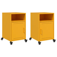 Comodini 2 pz Giallo Senape 36x39x59 cm in Acciaio 846723