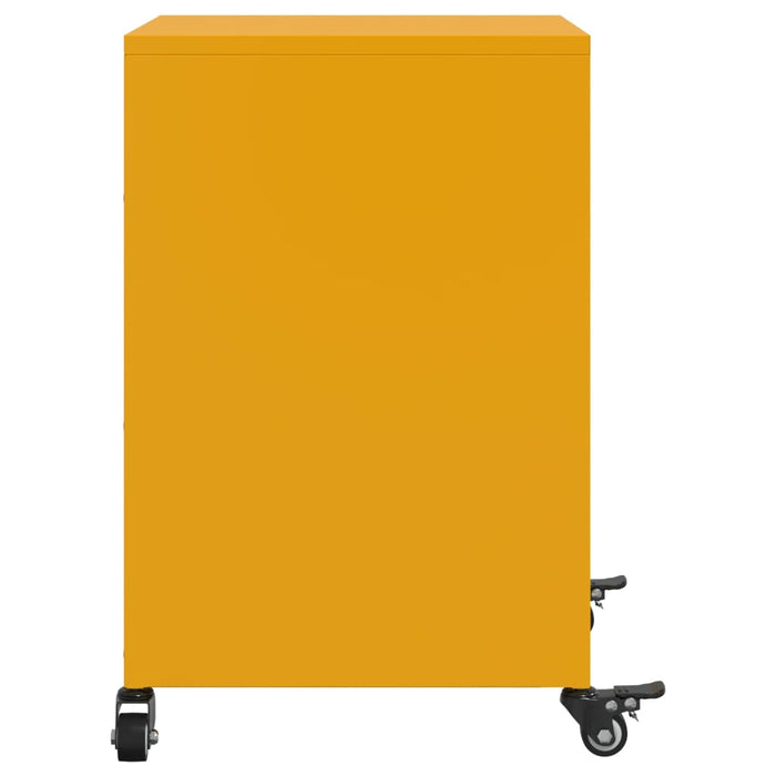 Comodini 2 pz Giallo Senape 36x39x59 cm in Acciaio 846723