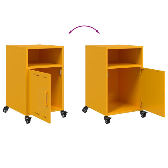 Comodini 2 pz Giallo Senape 36x39x59 cm in Acciaio 846723