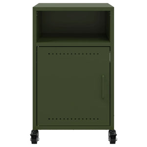 vidaXL Comodino Verde Oliva 36x39x59 cm in Acciaio