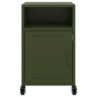 vidaXL Comodini 2 pz Verde Oliva 36x39x59 cm in Acciaio