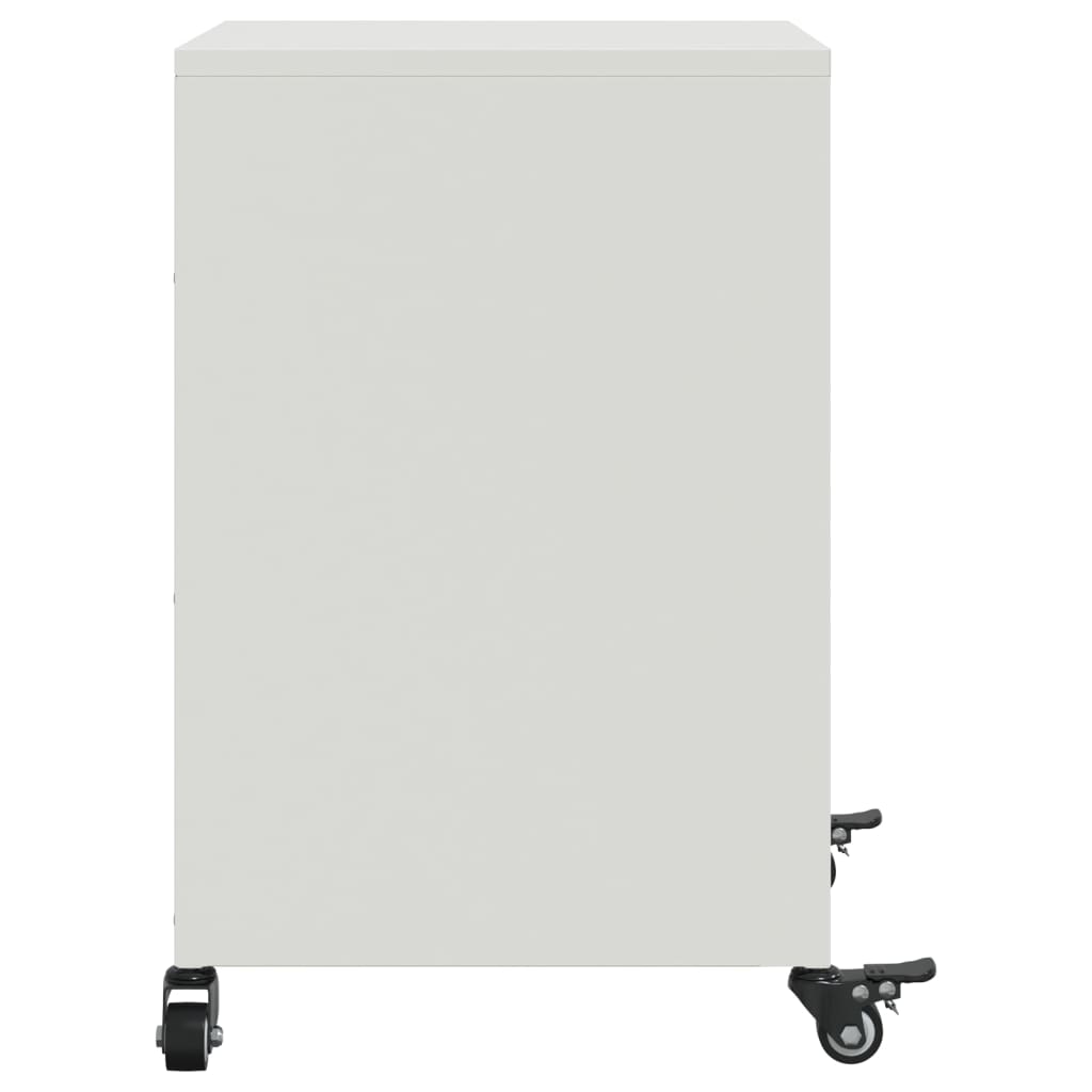 Comodino Bianco 36x39x59 cm in Acciaio 846726