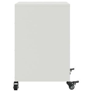 Comodino Bianco 36x39x59 cm in Acciaio 846726