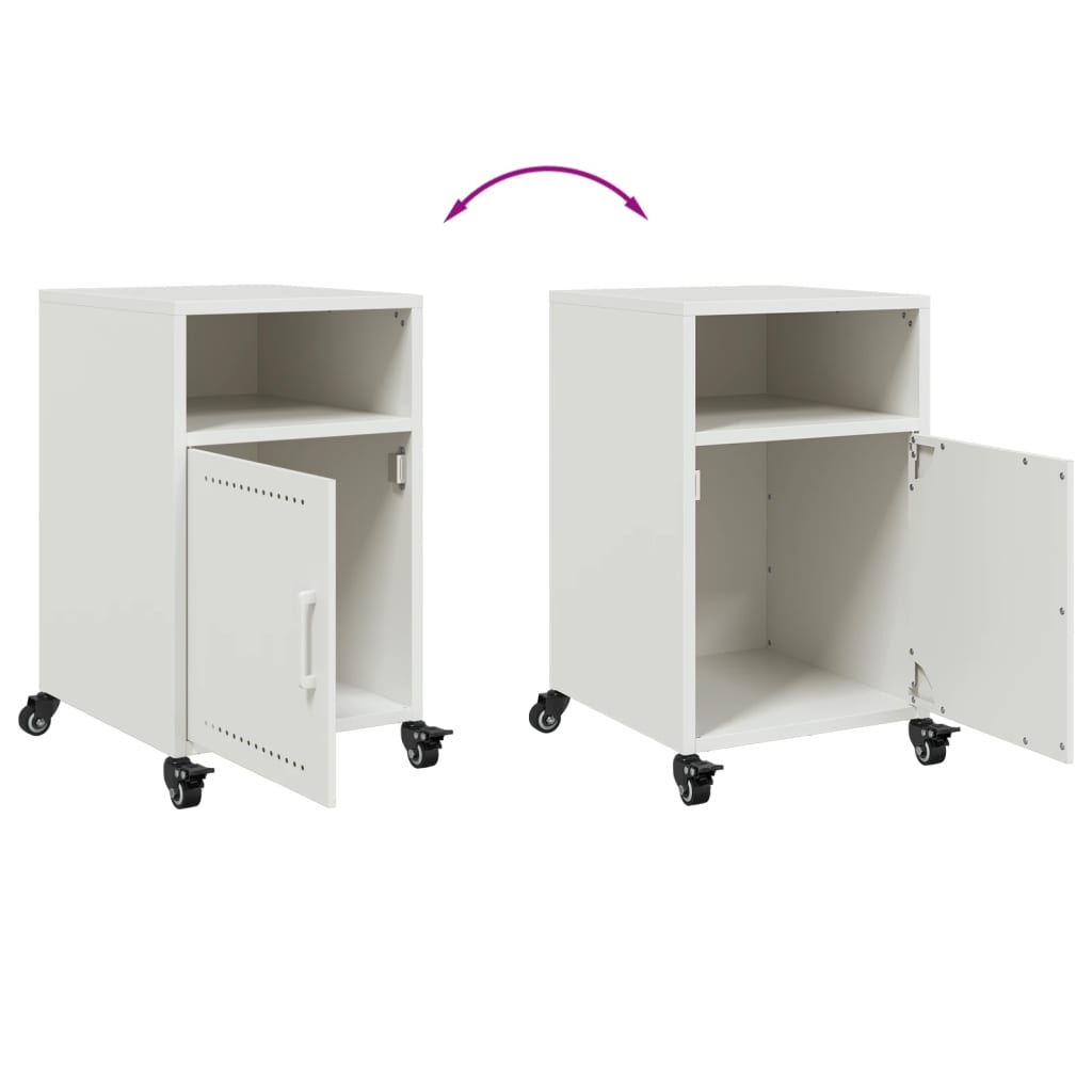 Comodino Bianco 36x39x59 cm in Acciaio 846726