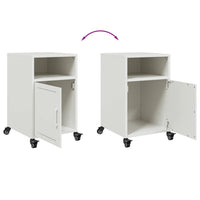 Comodino Bianco 36x39x59 cm in Acciaio 846726