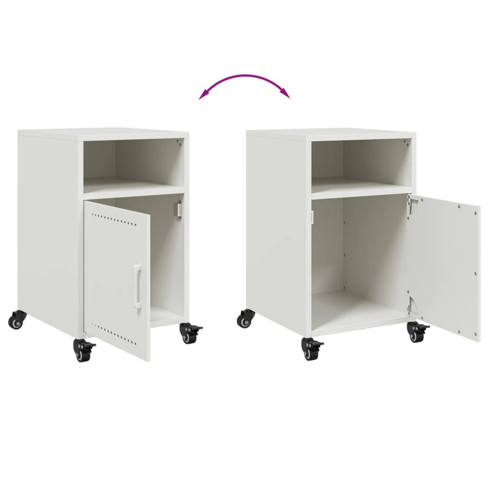 Comodino Bianco 36x39x59 cm in Acciaio 846726