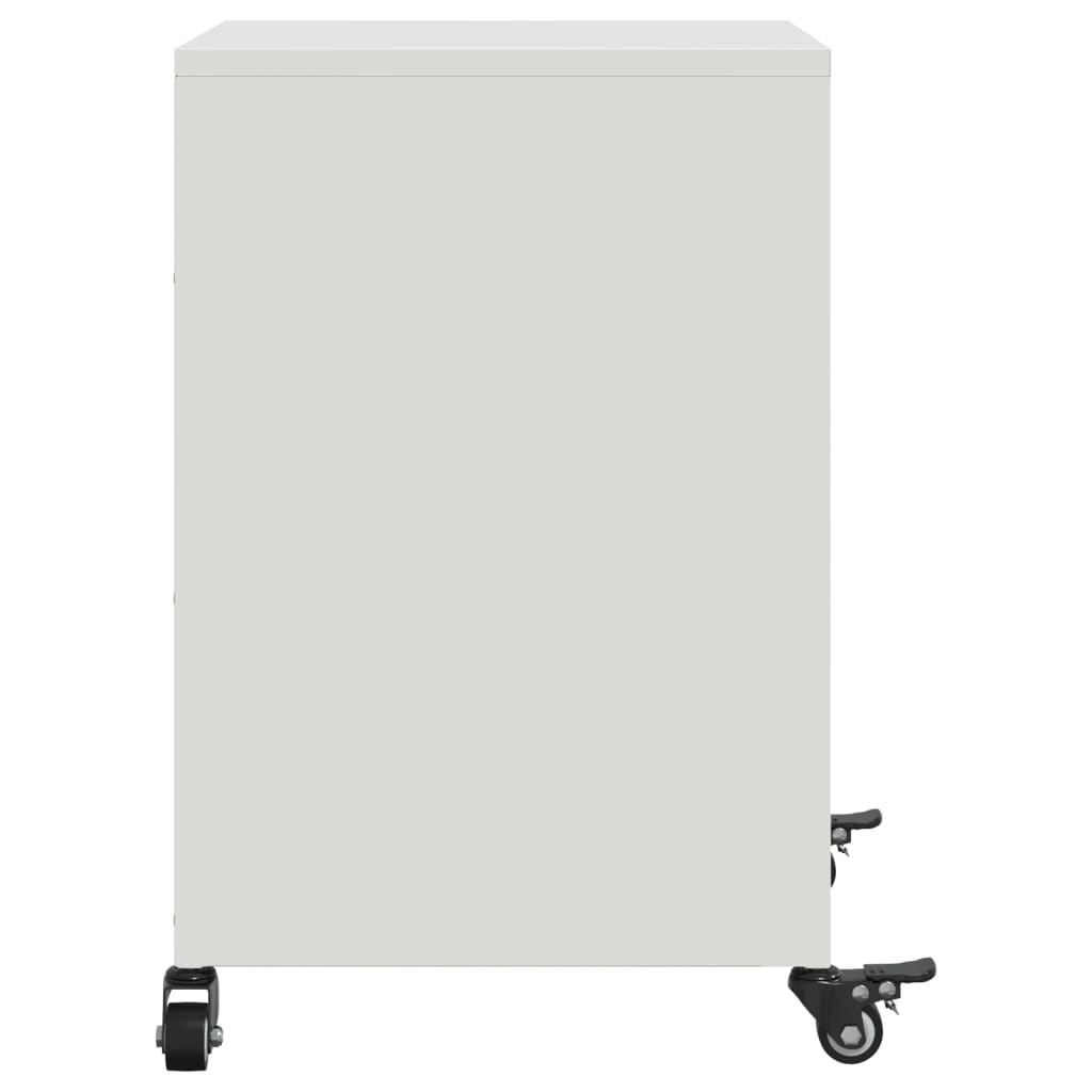 vidaXL Comodini 2 pz Bianchi 36x39x59 cm in Acciaio