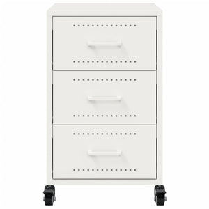 vidaXL Comodino Bianco 36x39x59 cm in Acciaio