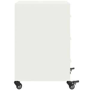 vidaXL Comodino Bianco 36x39x59 cm in Acciaio