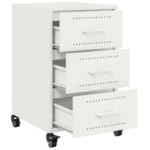 vidaXL Comodino Bianco 36x39x59 cm in Acciaio