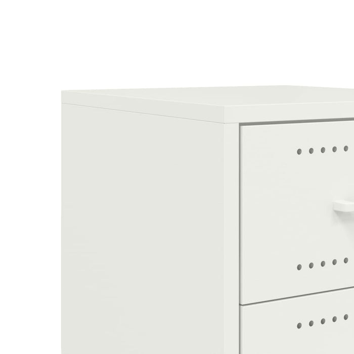 vidaXL Comodino Bianco 36x39x59 cm in Acciaio