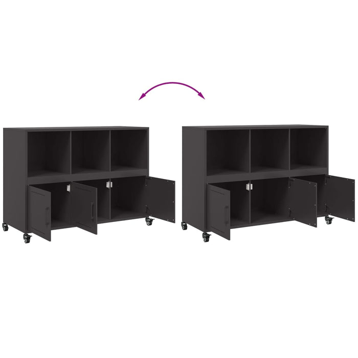 Credenza Nera 100,5x39x72 cm in Acciaio 846734