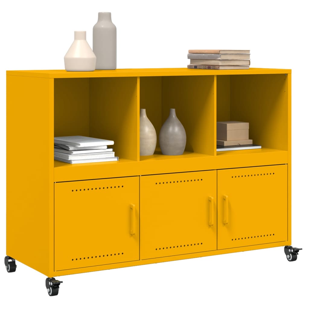 Credenza Giallo Senape 100,5x39x72 cm in Acciaio 846737