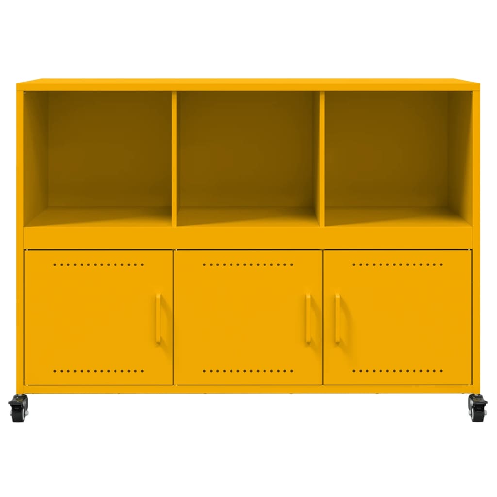 Credenza Giallo Senape 100,5x39x72 cm in Acciaio 846737