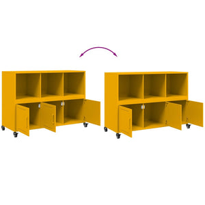 Credenza Giallo Senape 100,5x39x72 cm in Acciaio 846737