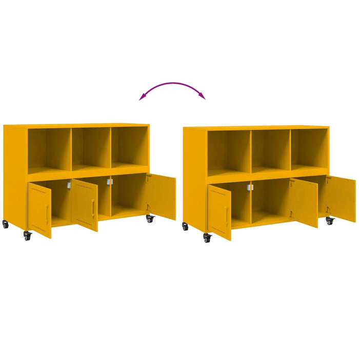 Credenza Giallo Senape 100,5x39x72 cm in Acciaio 846737