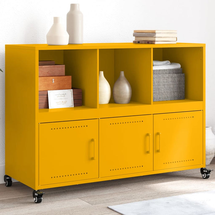 Credenza Giallo Senape 100,5x39x72 cm in Acciaio 846737