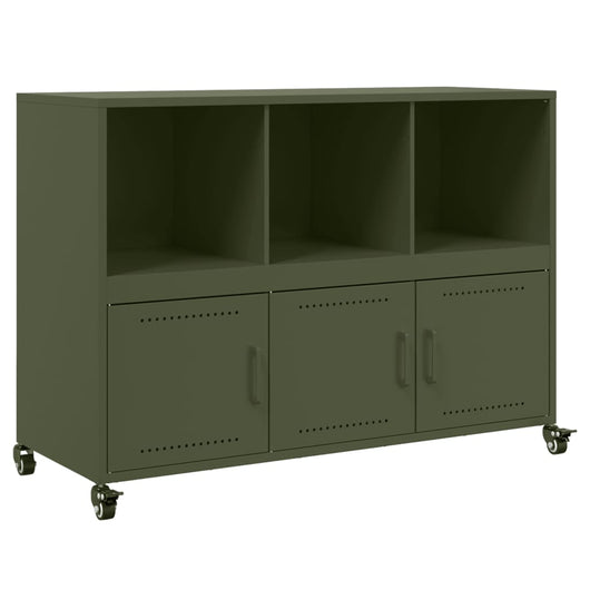 vidaXL Credenza Verde Oliva 100,5x39x72 cm in Acciaio
