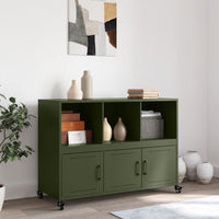 vidaXL Credenza Verde Oliva 100,5x39x72 cm in Acciaio