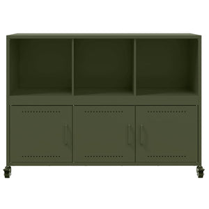 vidaXL Credenza Verde Oliva 100,5x39x72 cm in Acciaio