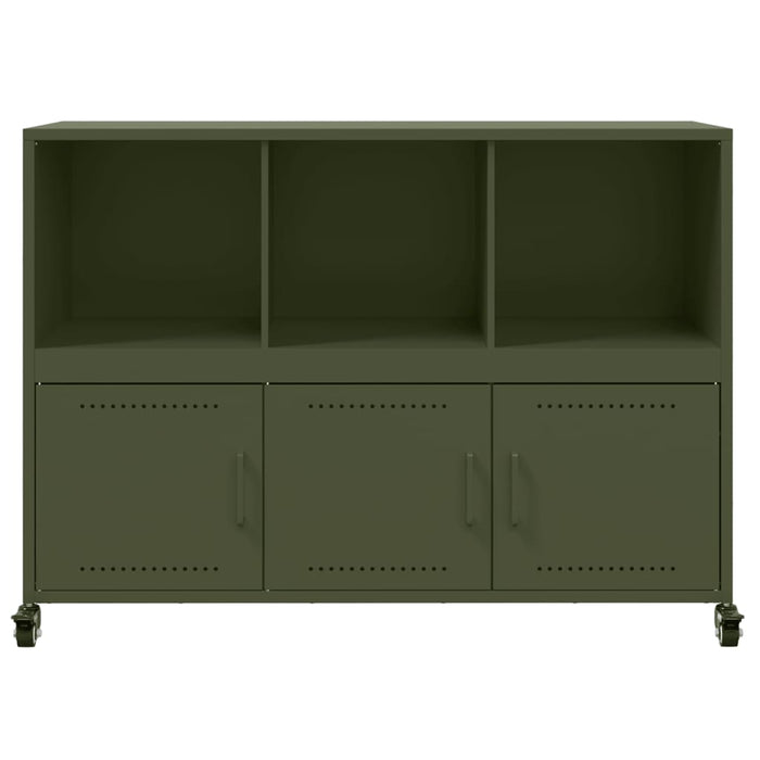 vidaXL Credenza Verde Oliva 100,5x39x72 cm in Acciaio