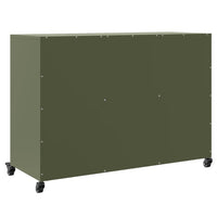 vidaXL Credenza Verde Oliva 100,5x39x72 cm in Acciaio