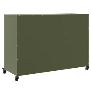 vidaXL Credenza Verde Oliva 100,5x39x72 cm in Acciaio