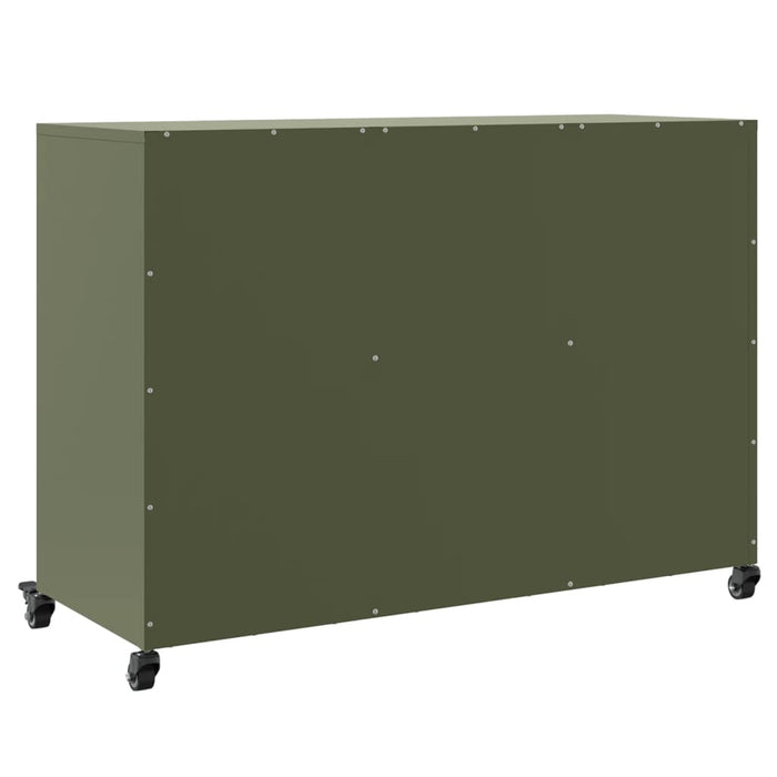 vidaXL Credenza Verde Oliva 100,5x39x72 cm in Acciaio