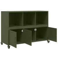 vidaXL Credenza Verde Oliva 100,5x39x72 cm in Acciaio