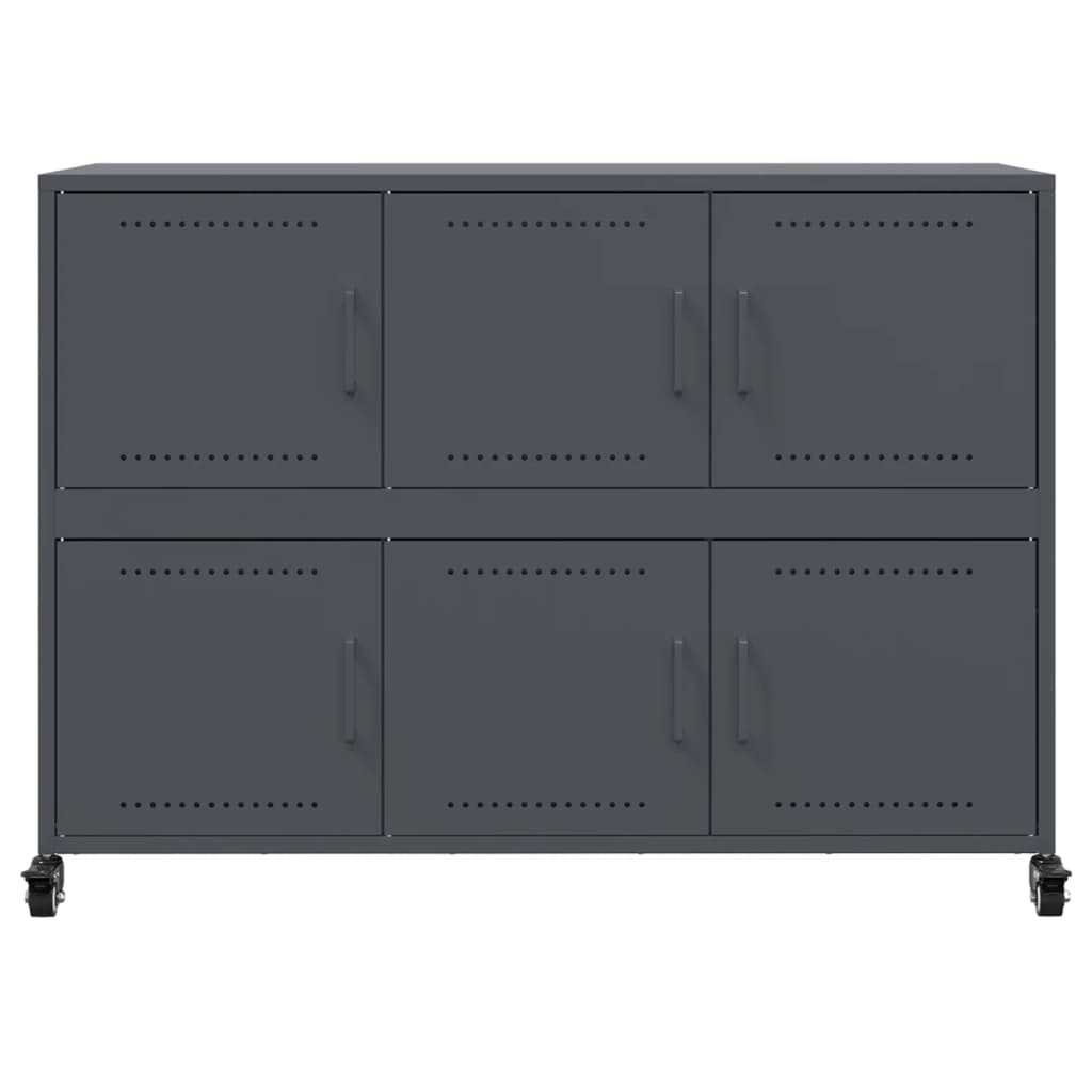 Credenza-Buffet-Armadio da cucina Antracite 100,5x39x72 cm in Acciaio Laminato a Freddo