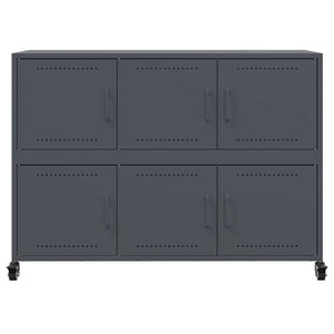 Credenza-Buffet-Armadio da cucina Antracite 100,5x39x72 cm in Acciaio Laminato a Freddo