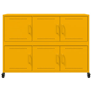 Credenza Giallo Senape 100,5x39x72 cm Acciaio Laminato a Freddo 846743