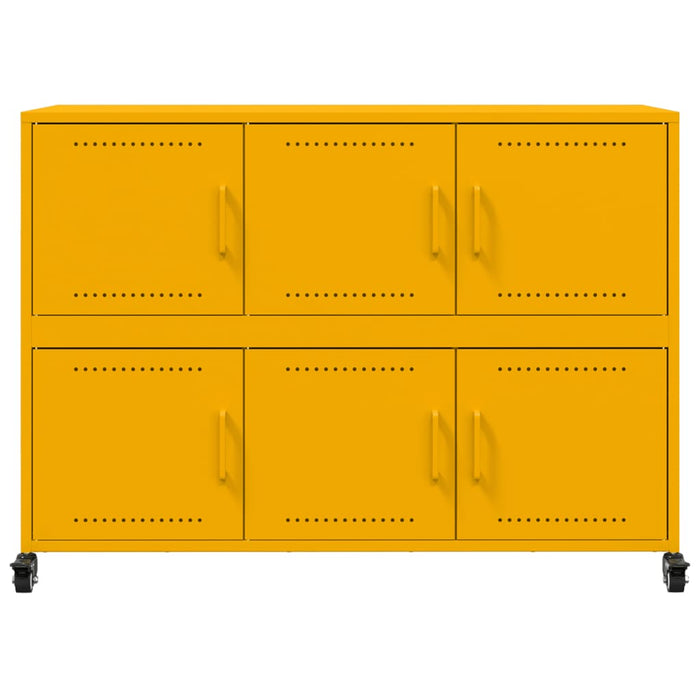 Credenza Giallo Senape 100,5x39x72 cm Acciaio Laminato a Freddo 846743