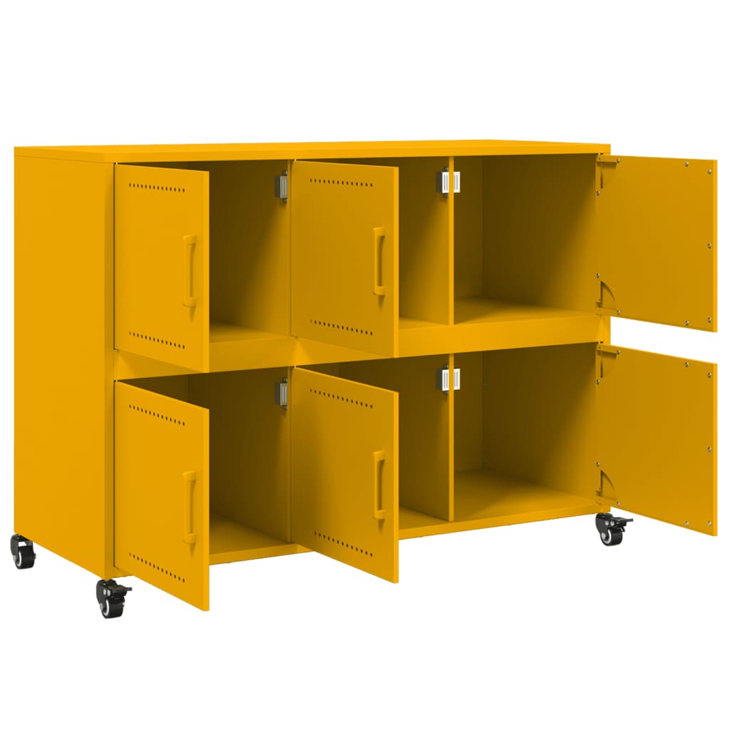 Credenza Giallo Senape 100,5x39x72 cm Acciaio Laminato a Freddo 846743