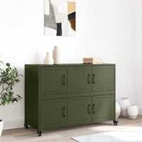 vidaXL Credenza Verde Oliva 100,5x39x72 cm in Acciaio