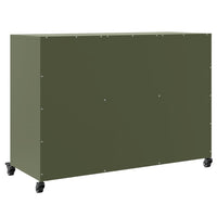 vidaXL Credenza Verde Oliva 100,5x39x72 cm in Acciaio