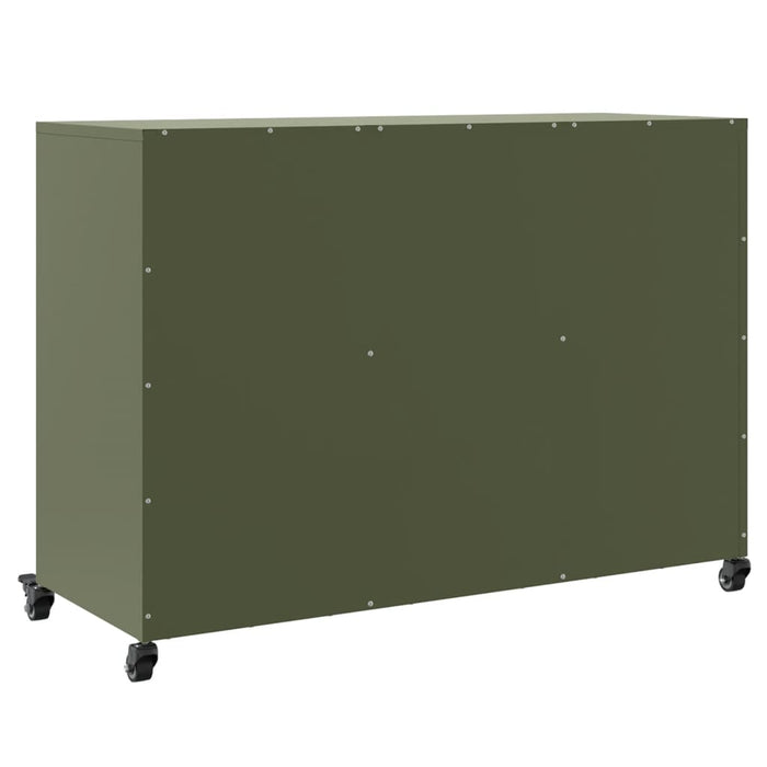vidaXL Credenza Verde Oliva 100,5x39x72 cm in Acciaio