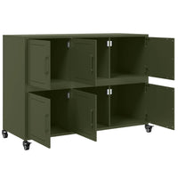vidaXL Credenza Verde Oliva 100,5x39x72 cm in Acciaio