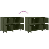 vidaXL Credenza Verde Oliva 100,5x39x72 cm in Acciaio