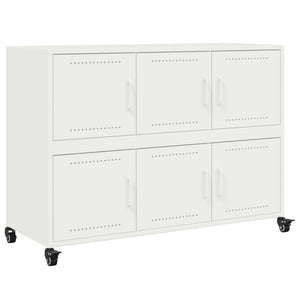 vidaXL Credenza Bianca 100,5x39x72 cm in Acciaio Laminato a Freddo