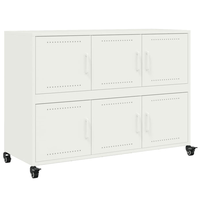 vidaXL Credenza Bianca 100,5x39x72 cm in Acciaio Laminato a Freddo