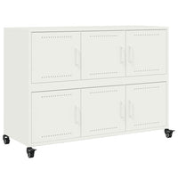 Credenza-Buffet-Armadio da cucina Bianca 100,5x39x72 cm in Acciaio Laminato a Freddo