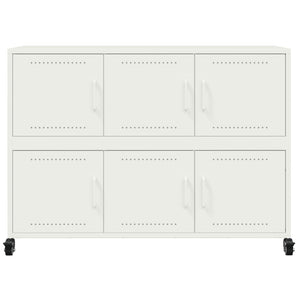 vidaXL Credenza Bianca 100,5x39x72 cm in Acciaio Laminato a Freddo