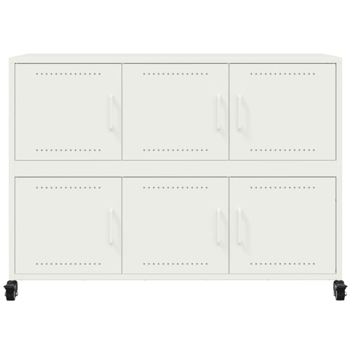 vidaXL Credenza Bianca 100,5x39x72 cm in Acciaio Laminato a Freddo