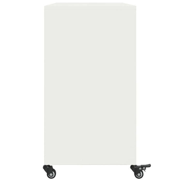 vidaXL Credenza Bianca 100,5x39x72 cm in Acciaio Laminato a Freddo